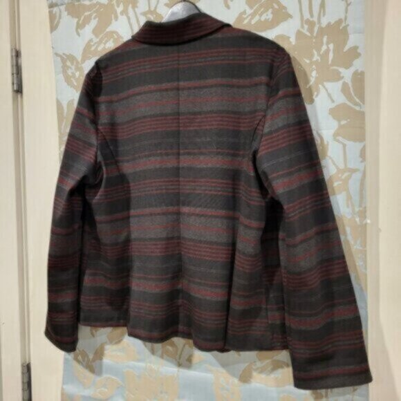 Women's  Burgundy Wine Stripe Blazer Jacket SOHO Apparel  Sz XL - Picture 12 of 12